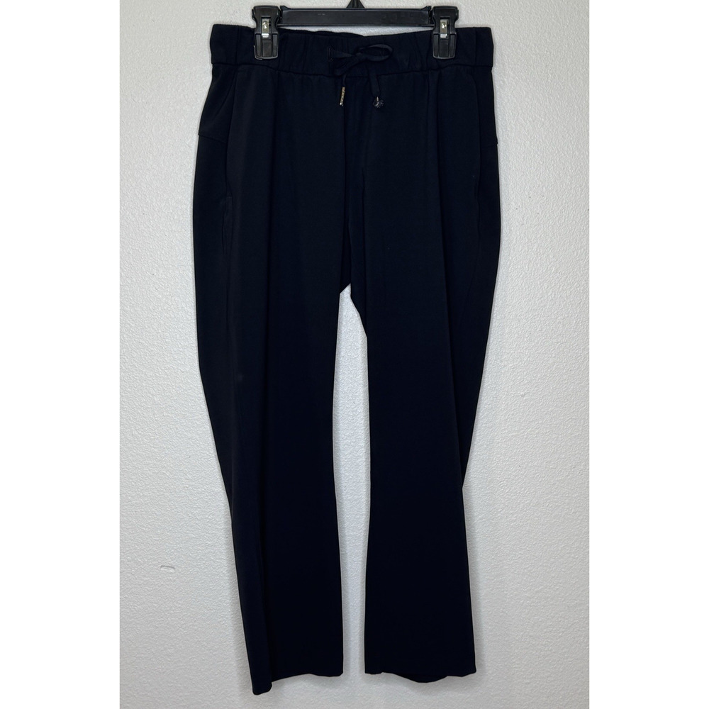 Lululemon Crop Elastic Waist Pants Womens Size 6 Black Pull On Stretch Pockets‎